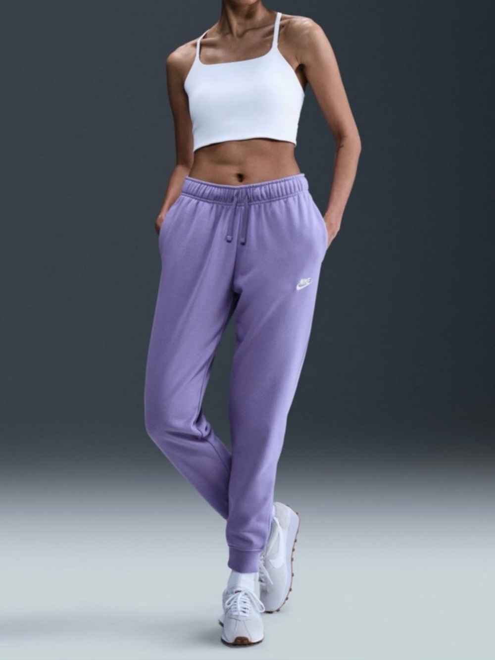 Nike Sportswear Essential Women's Fleece Pants BV4095-569 Size M Light Thistle